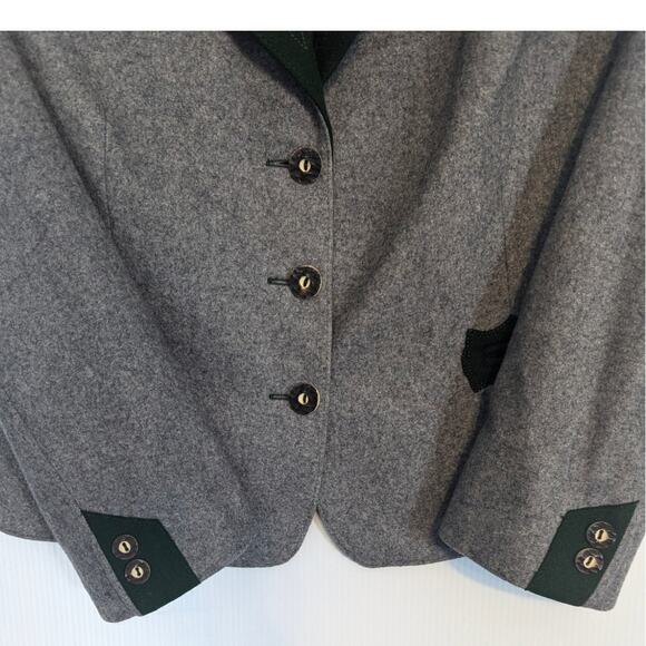 Vintage Steinbock Trachten Grey Green Wool Oktoberfest Tyrol Blazer Austrian SEE - Picture 11 of 16